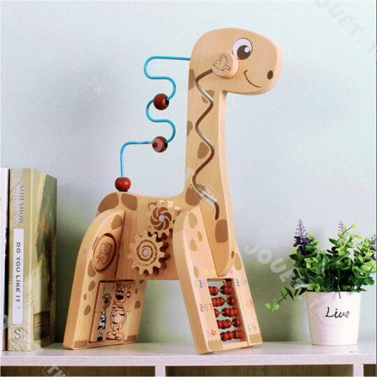 jeux motricité girafe en bois