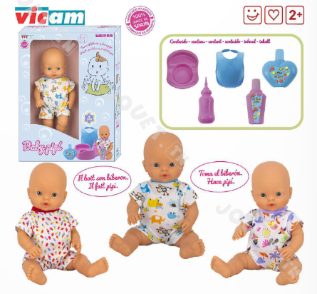 POUPÉE 35CM AVEC 9ACC BAIGNOIRE VICAM POUPÉE 35CM AVEC 9ACC BAIGNOIRE VICAM